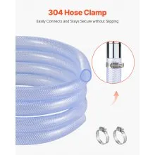 Braided Clear Vinyl Tubing 3/4" ID x 19/20" OD 10FT Plastic PVC Tubing