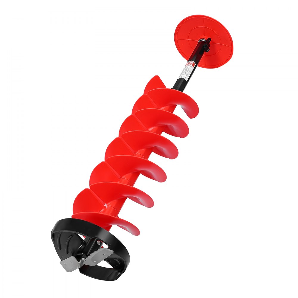 VEVOR Ice Auger Drill Bit, 8in Diameter 39in Length, Cordless Nylon Ice Fishing Augers With Extra 13.4in Extension Rod, Drill Adapter, Top Plate and Blade Guard