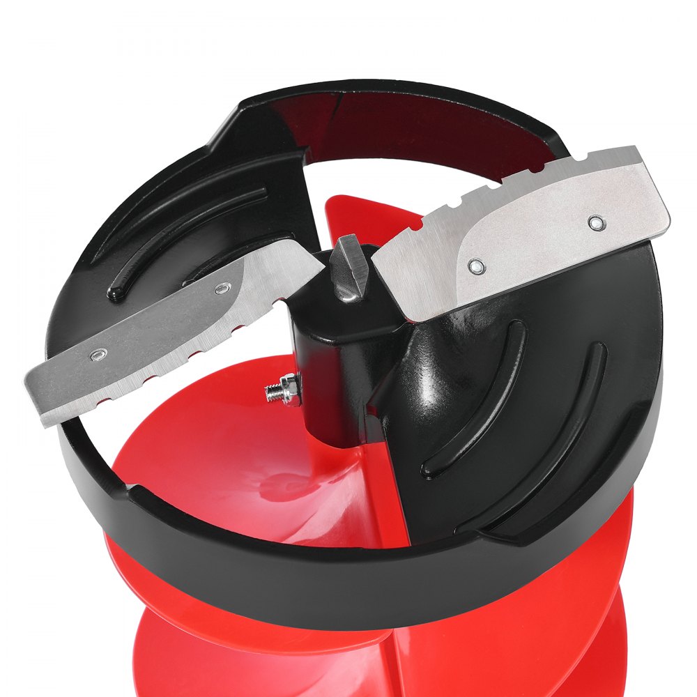 VEVOR Ice Auger Drill Bit, 8in Diameter 39in Length, Cordless Nylon Ice Fishing Augers With Extra 13.4in Extension Rod, Drill Adapter, Top Plate and Blade Guard