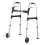 VEVOR Folding Walker Aluminum Mobility Walker Aid with Adjustable Height & Wheel