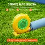 yellow and green blower for VEVOR inflatable paint booth with 2-minute rapid inflation on grass.