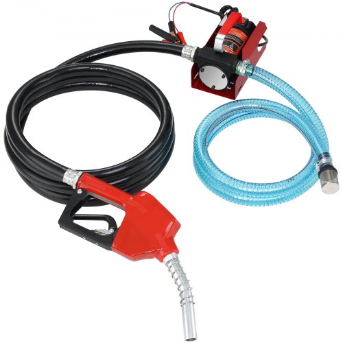 VEVOR Fuel Transfer Pump, 12V DC 10 GPM 26.2 ft Lift, Portable Electric Diesel Transfer Extractor Pump Kit with Automatic Shut-off Nozzle, Delivery & Suction Hose for Diesel, Kerosene, Transformer Oil