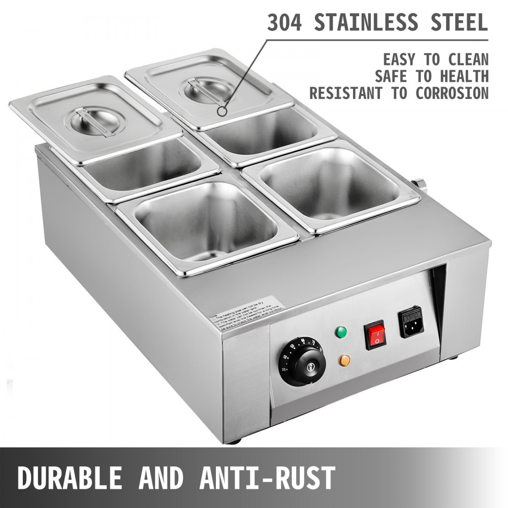 VEVOR 17.6 Lbs Chocolate Tempering Machine, Chocolate Melting Machine with Temperature Control (0~80℃/32~176℉)，1000W Electric Commercial Food Warmer For Chocolate/Milk/Cream/Soup Melting and Heating,4 Tanks