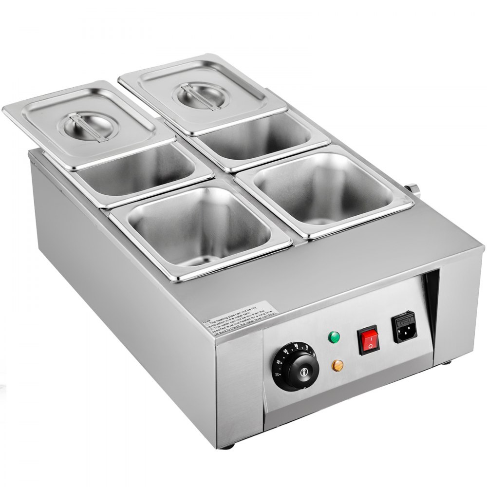 VEVOR 17.6 Lbs Chocolate Tempering Machine, Chocolate Melting Machine with Temperature Control (0~80℃/32~176℉)，1000W Electric Commercial Food Warmer For Chocolate/Milk/Cream/Soup Melting and Heating,4 Tanks