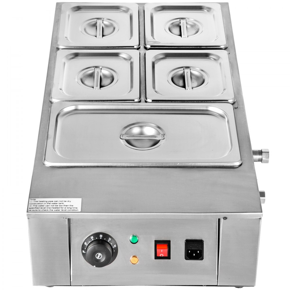 VEVOR 1KW Electric Chocolate Melting Pot Machine 5 Tanks 26.45lbs Capacity Commercial Home Electric Chocolate Heater Electric Chocolate Melter for Bakeries Cafes and Chocolate Fountains (5 Tanks)