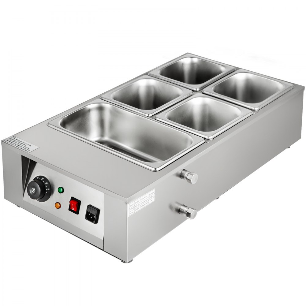 VEVOR 1KW Electric Chocolate Melting Pot Machine 5 Tanks 26.45lbs Capacity Commercial Home Electric Chocolate Heater Electric Chocolate Melter for Bakeries Cafes and Chocolate Fountains (5 Tanks)