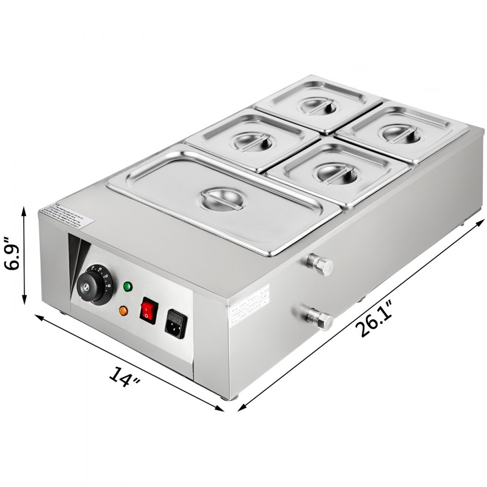 VEVOR 1KW Electric Chocolate Melting Pot Machine 5 Tanks 26.45lbs Capacity Commercial Home Electric Chocolate Heater Electric Chocolate Melter for Bakeries Cafes and Chocolate Fountains (5 Tanks)