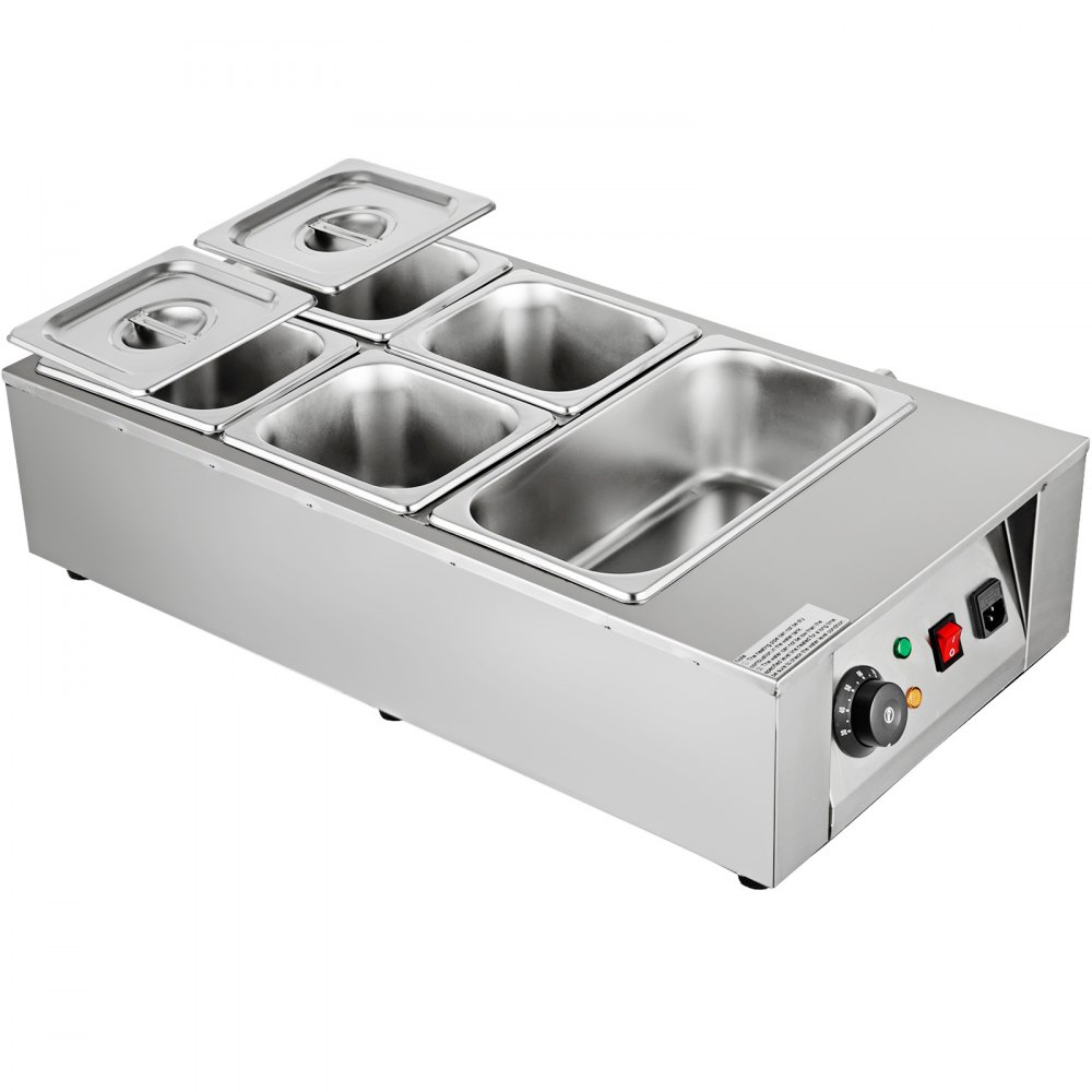 VEVOR 1KW Electric Chocolate Melting Pot Machine 5 Tanks 26.45lbs Capacity Commercial Home Electric Chocolate Heater Electric Chocolate Melter for Bakeries Cafes and Chocolate Fountains (5 Tanks)