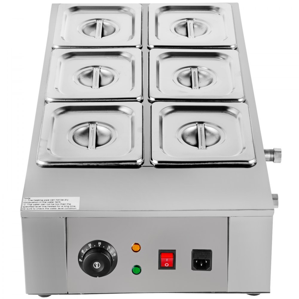 VEVOR - Máquina eléctrica para derretir chocolate, 6 tanques, 26,45 libras de capacidad, calentador de chocolate eléctrico comercial para el hogar, derretidor de chocolate eléctrico para panaderías, cafeterías y fuentes de chocolate (6 tanques)