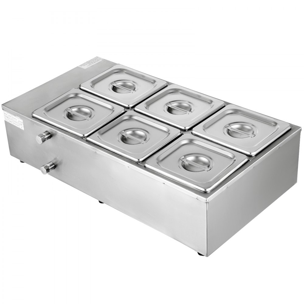 VEVOR - Máquina eléctrica para derretir chocolate, 6 tanques, 26,45 libras de capacidad, calentador de chocolate eléctrico comercial para el hogar, derretidor de chocolate eléctrico para panaderías, cafeterías y fuentes de chocolate (6 tanques)