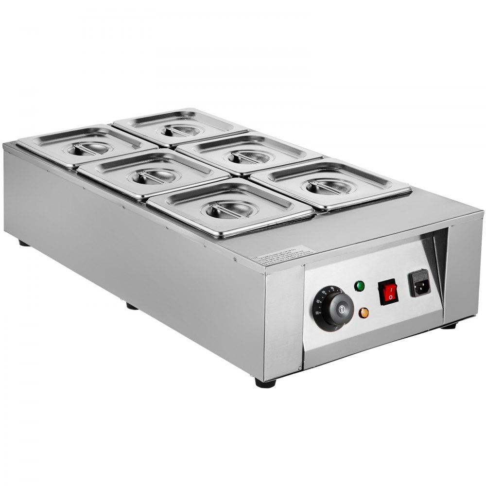 VEVOR - Máquina eléctrica para derretir chocolate, 6 tanques, 26,45 libras de capacidad, calentador de chocolate eléctrico comercial para el hogar, derretidor de chocolate eléctrico para panaderías, cafeterías y fuentes de chocolate (6 tanques)