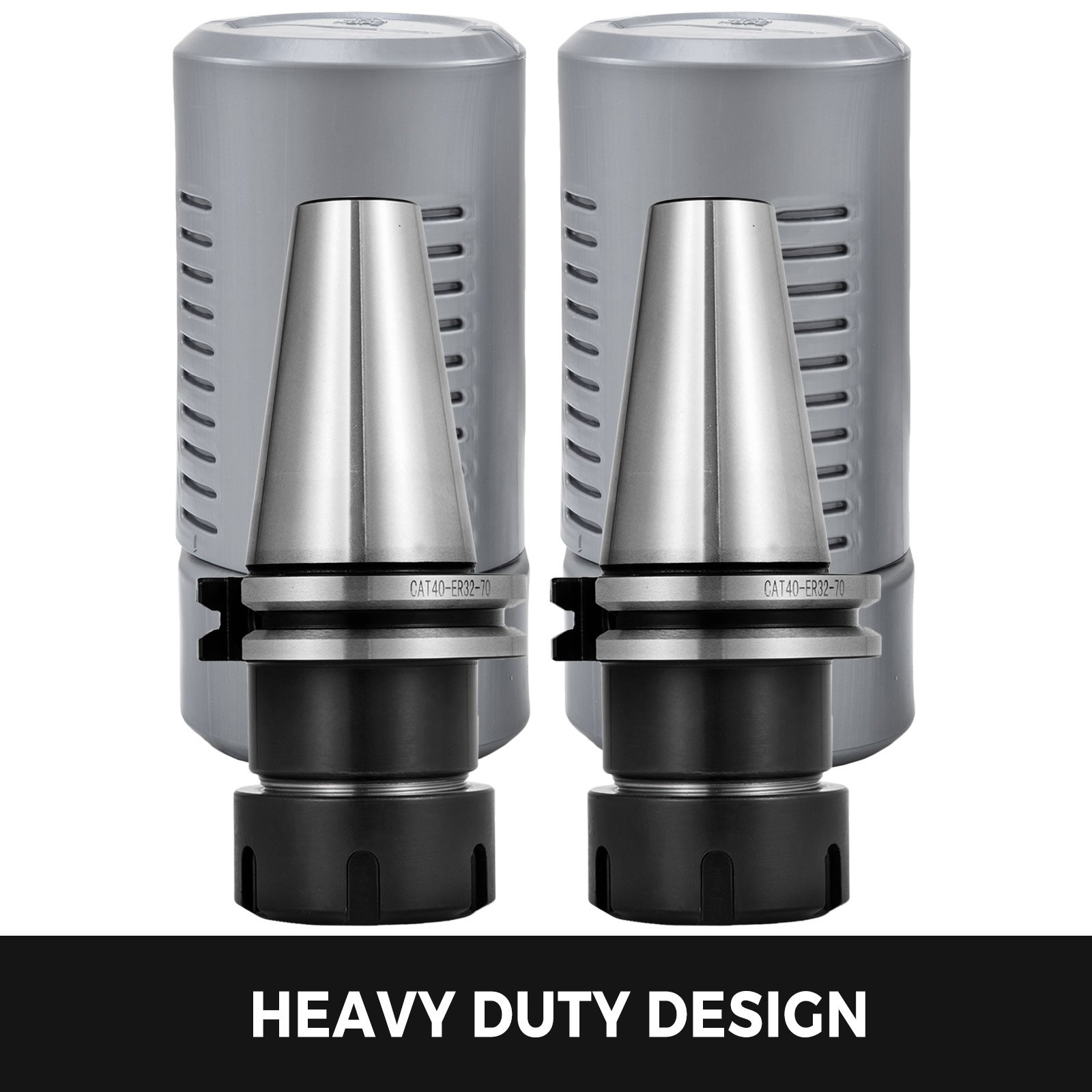 VEVOR cat40 er32 collet chuck set, heavy duty design in silver and black.