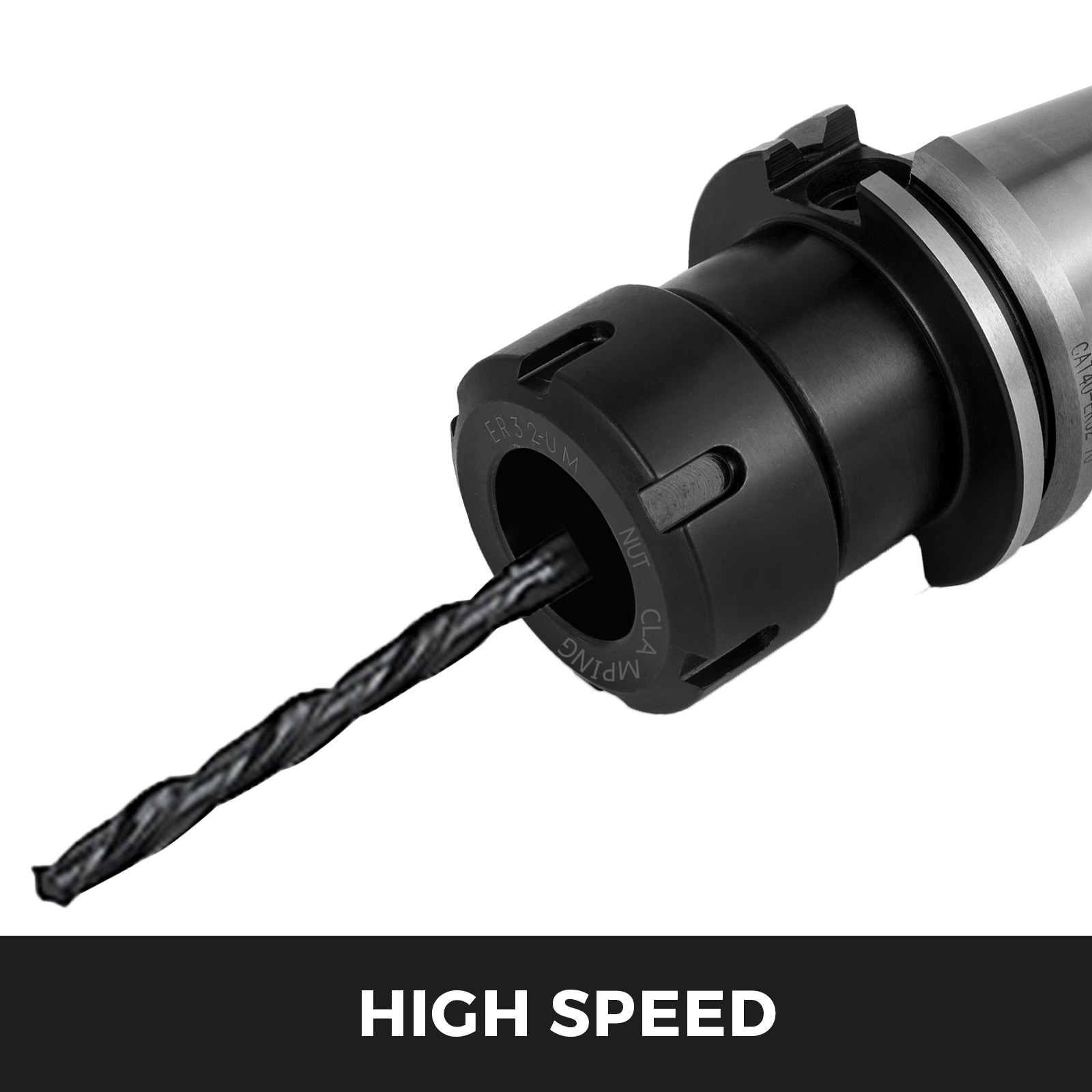 VEVOR cat40 er32 collet chuck set with drill bit, high speed.