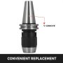 VEVOR Integrated CAT40 Collet Chuck Keyless Drill Chuck 1/2 inch for CAT40 CNC Engraving Machine & Milling Lathe Tool Heavy Duty Hand Tools Drill Press Chuck Key