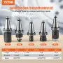 VEVOR CAT40 Collet Holder ER 16/32 Collet Set, 35 PCs, SLN FMB ER16/32 APU Tool Holders Spring Steel Collet Chucks with 10 Pull Studs and 3 Wrenches, for Milling Machine Drill Presses Boring Machine