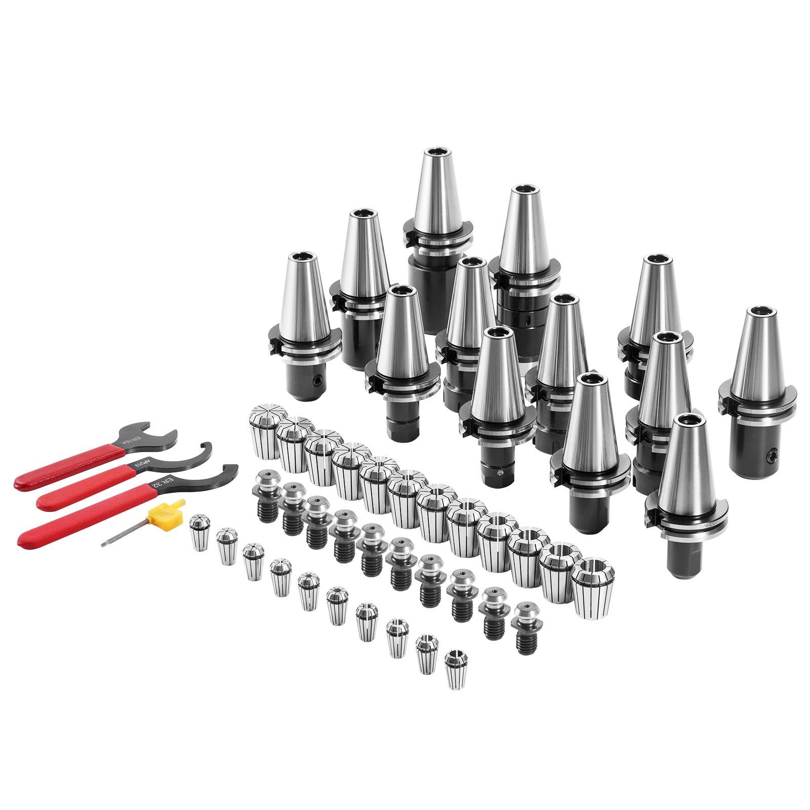 Sweiko CAT40 Collet Holder ER 16/32 Collet Set, 35 PCs, SLN FMB ER16/32 APU Tool Holders Spring Steel Collet Chucks with 10 Pull Studs and 3 Wrenches, for Milling Machine Drill Presses Boring Machine Sweiko CAT40 Collet Holder ER 16/32 Collet Set, 35 PCs, SLN FMB ER16/32 APU Tool Holders Spring Steel Collet Chucks with 10 Pull Studs and 3 Wrenches, for Milling Machine Drill Presses Boring Machine