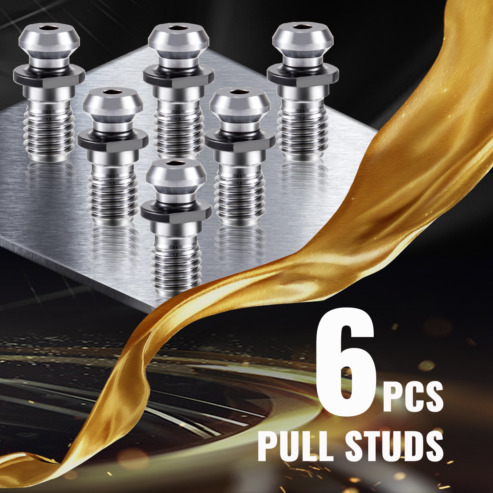 VEVOR Pull Stud, 6pcs CAT40 Rigid Retention Knobs 45 Degree Knob,1.63'' Retention Tool for HAAS CNC Tool Holder Mitsubishi Toshiba