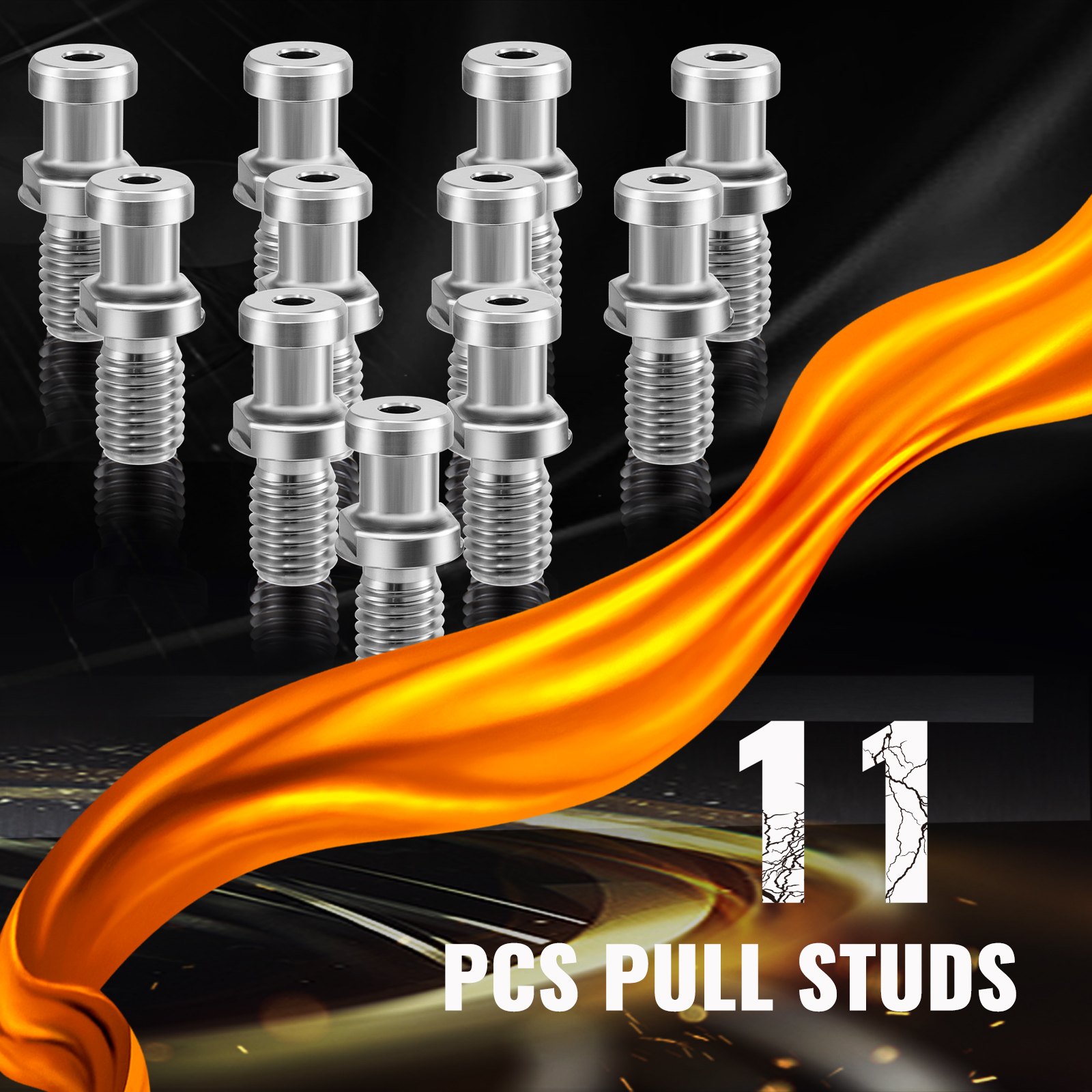 VEVOR Pull Stud, 11pcs CAT40 Rigid Retention Knobs, 75 Degree Knob, 2'' Retention Tool for HAAS CNC Tool Holder Mitsubishi Toshiba