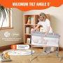 VEVOR Baby Bassinet, 5-Level Height Adjustable, Baby Bassinet Bedside Sleeper with Comfy Mattress and Wheels, Baby Cradle Bedside Crib with Mosquito Net and Side-Opening for Infant Newborn Girl Boy