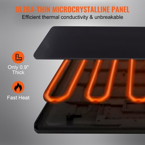 VEVOR Electric Warming Tray, 16.5" x 11" Portable Tempered Glass Heating Tray with Temperature Control (65-90℃), Perfect for Dinner, Catering, House, Parties, Events, Entertaining and Holiday, Black