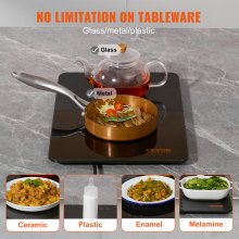 VEVOR Electric Warming Tray, 16.5" x 11" Portable Tempered Glass Heating Tray with Temperature Control (65-90℃), Perfect for Dinner, Catering, House, Parties, Events, Entertaining and Holiday, Black