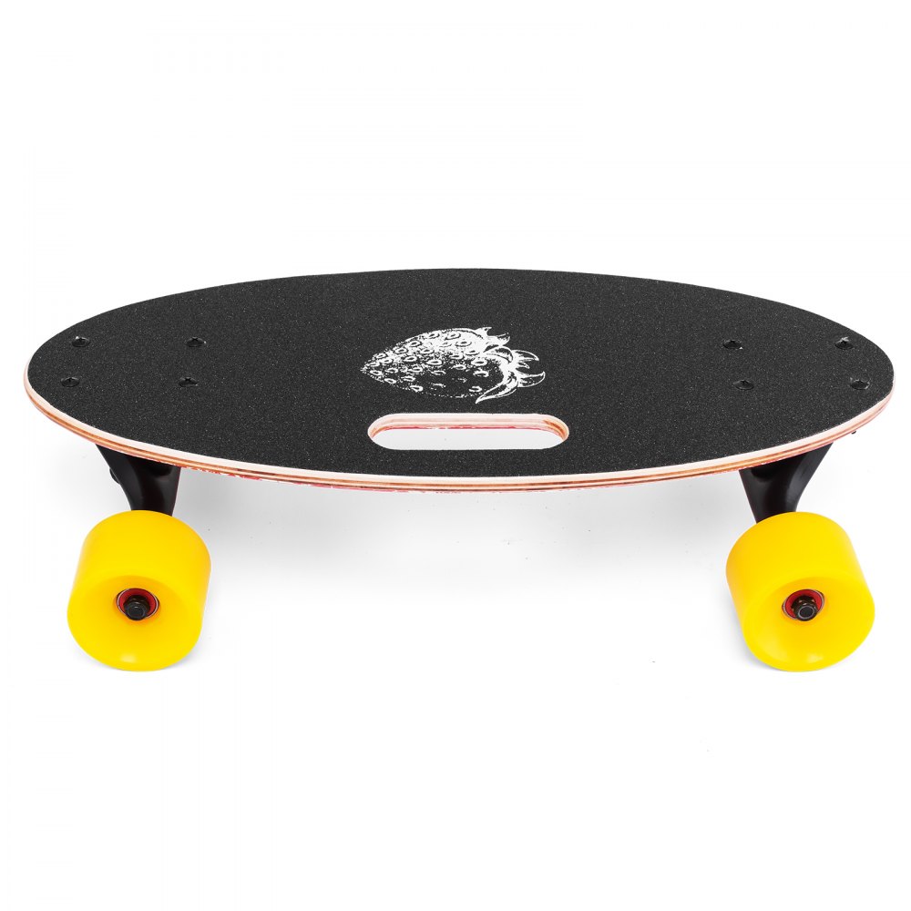 VEVOR 19 Inch Longboard Skateboard 440LBS Strong 7 Ply Russian Maple Complete Skateboard Cruiser Skateboard with Handle for Beginners and Pro (Red Strawberry)