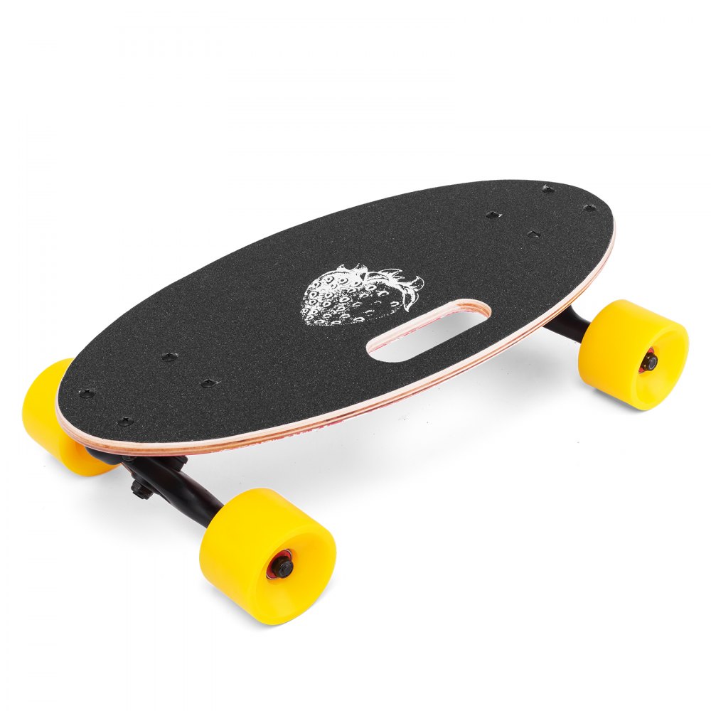 VEVOR 19 Inch Longboard Skateboard 440LBS Strong 7 Ply Russian Maple Complete Skateboard Cruiser Skateboard with Handle for Beginners and Pro (Red Strawberry)