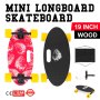 VEVOR longboard skateboard, 19 inch wood with yellow wheels and strawberry graphic.