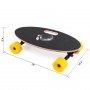 VEVOR longboard skateboard with yellow wheels and black deck, 19" long.