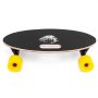 VEVOR longboard skateboard with black grip tape and yellow wheels.