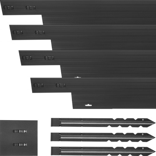 VEVOR Aluminum Landscape Edging, 12 PCS Metal Garden Edging, 39.4 ft Total Length Lawn Edging Border, 39" x 4" x 1/8" Landscape Borders, Black Landscaping Metal Edging for Garden Flowerbed Yard