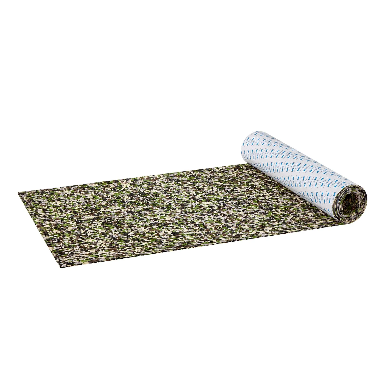 VEVOR boat flooring roll with camo pattern, partially unrolled on a white background.