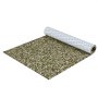roll of VEVOR boat flooring in a camo pattern partially unrolled, showing textured surface and backing.