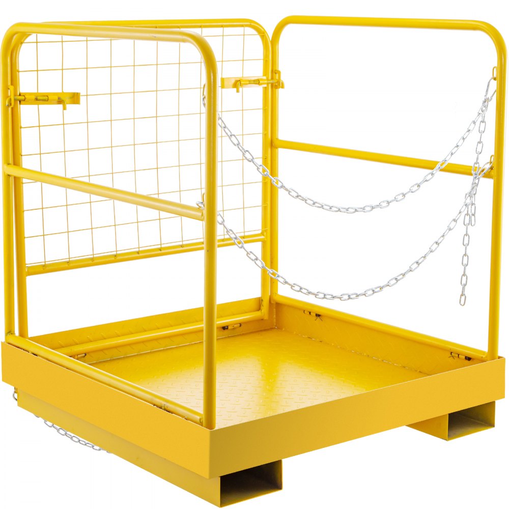 Forklift Safety Cage 34''x34'' Forklift Work Platform 900lbs Collapsible