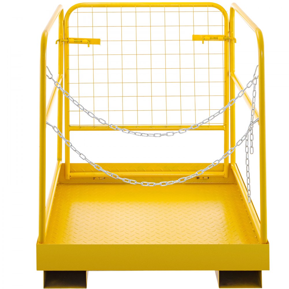 Forklift Safety Cage 34''x34'' Forklift Work Platform 900lbs Collapsible
