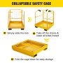 Forklift Safety Cage 34''x34'' Forklift Work Platform 900lbs Collapsible