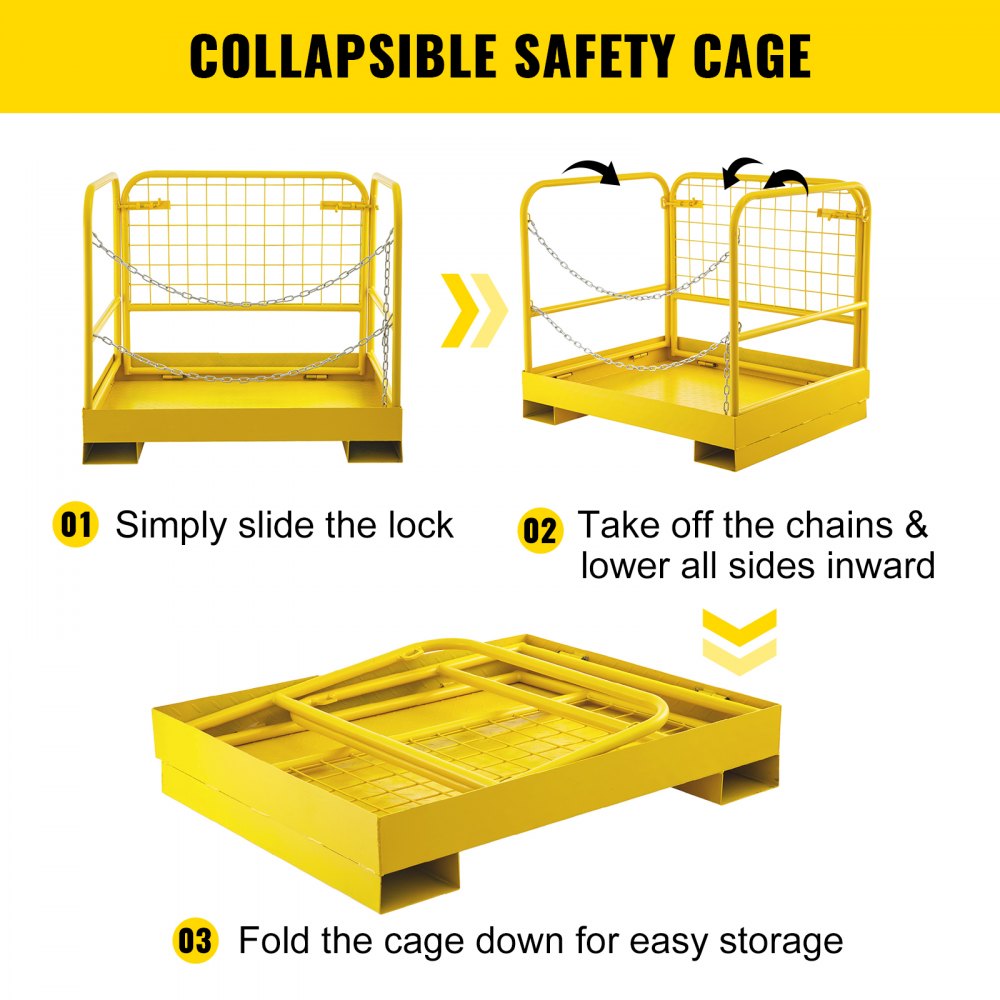 36''*29'' Forklift Work Platform Safety Cage Aerial Work Durable Platform