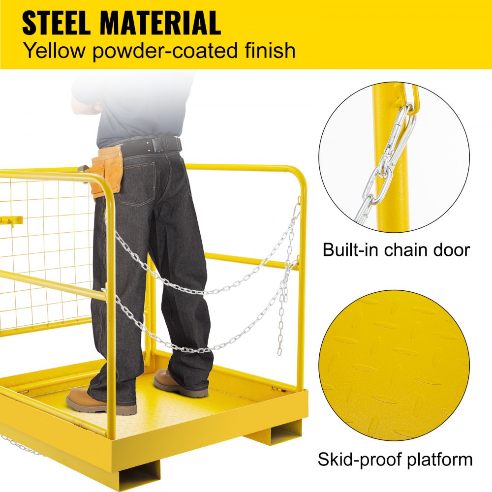 36''*29'' Forklift Work Platform Safety Cage Aerial Work Durable Platform