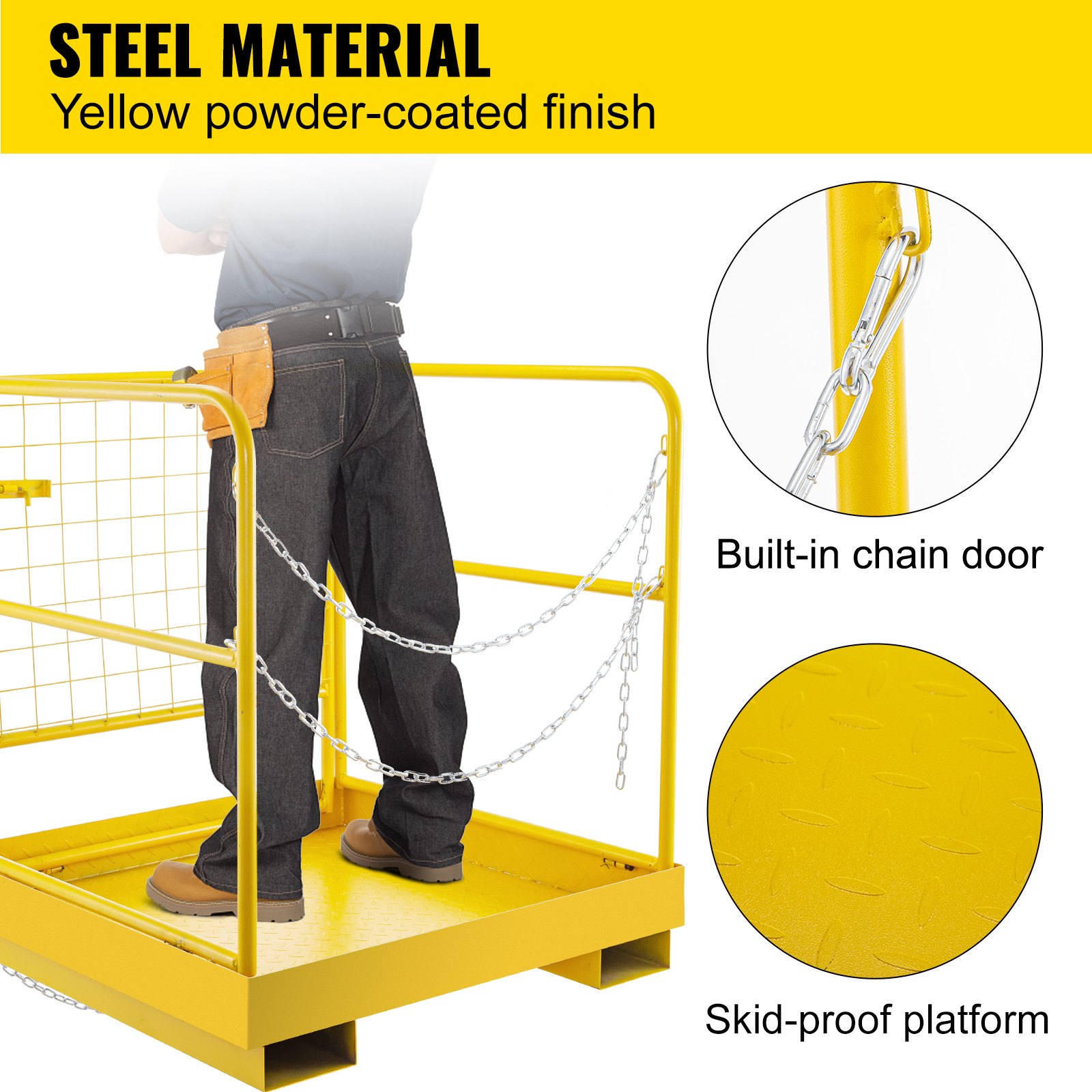 36''*29'' Forklift Work Platform Safety Cage Aerial Work Durable Platform