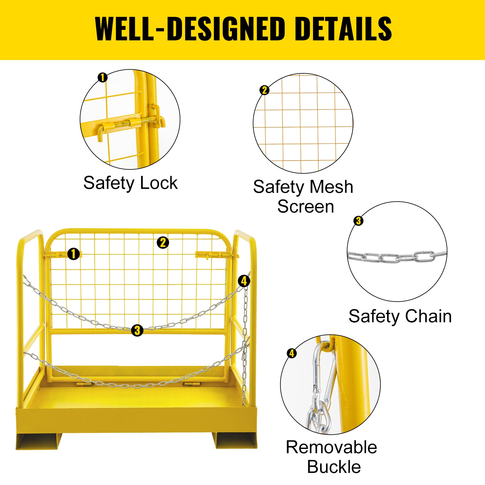 36''*29'' Forklift Work Platform Safety Cage Aerial Work Durable Platform