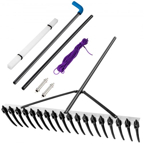 Vevor Weed Rake Lake Weed Cutter 11 ft Long Pole 9 pulgadas Dientes con flotador y cuerda