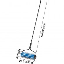 VEVOR Roller Weed Rake, 12’ Lake Weed Cutter, Uproots Aquatic Weeds Muck Silt Lake Rakes, Weed Removal Tool for Lake Pond Beach Landscaping, Lake Weed Roller Remover with Extension Pole and Rope