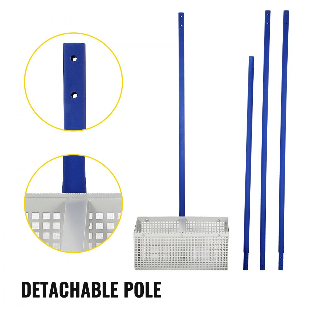 Sand Rake, 165 inches Pole Beach Rake, Blue Lake Weed Rakes, 16" Aquatic Weeds Muck Sand Flea Rakes, Weed Cleaning Tool for Beach Lake Pond River Landscaping with Detachable Pole Rope Net Sand Rake, 165 inches Pole Beach Rake, Blue Lake Weed Rakes, 16" Aquatic Weeds Muck Sand Flea Rakes, Weed Cleaning Tool for Beach Lake Pond River Landscaping with Detachable Pole Rope Net