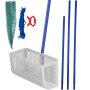 VEVOR Sand Rake, 165 inches Pole Beach Rake, Blue Lake Weed Rakes, 16" Aquatic Weeds Muck Sand Flea Rakes, Weed Cleaning Tool for Beach Lake Pond River Landscaping with Detachable Pole Rope Net