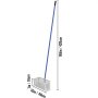 VEVOR Sand Rake, 165 inches Pole Beach Rake, Blue Lake Weed Rakes, 16" Aquatic Weeds Muck Sand Flea Rakes, Weed Cleaning Tool for Beach Lake Pond River Landscaping with Detachable Pole Rope Net