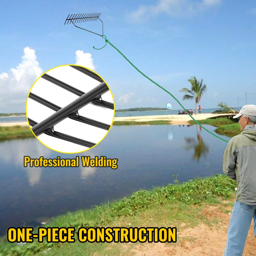 Pond Rake, 32 inch Aquatic Weed Rake, Double Sided Lake Weed Cutter, Clean Aquatic Weeds Muck Silt Lake Rakes, Weed Rakes Tool for Lake Pond Beach Landscaping, Lake Weed Rake with 66ft Rope Pond Rake, 32 inch Aquatic Weed Rake, Double Sided Lake Weed Cutter, Clean Aquatic Weeds Muck Silt Lake Rakes, Weed Rakes Tool for Lake Pond Beach Landscaping, Lake Weed Rake with 66ft Rope