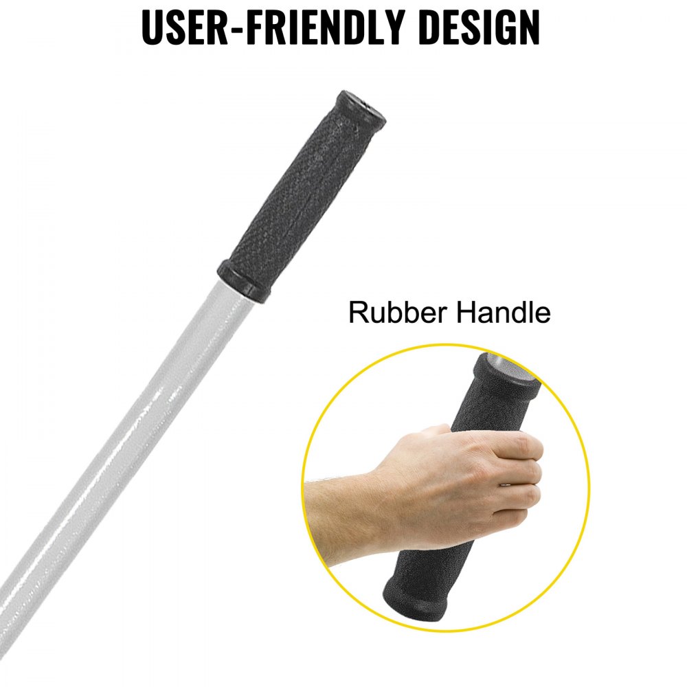 VEVOR Sand Rake Beach Rake 130 cm Pole Muck Sand Flea 40 cm Silver Weed Cutter