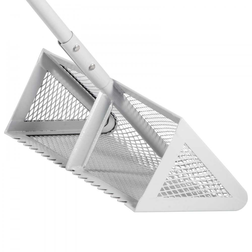 VEVOR Sand Rake Beach Rake 130 cm Pole Muck Sand Flea 40 cm Silver Weed Cutter