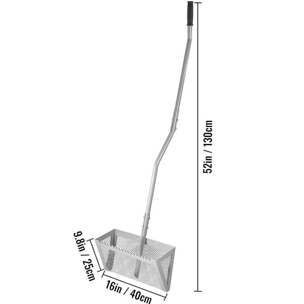 VEVOR Sand Rake, 52 inches Pole Beach Rake, Red Iron Lake Weed Rakes, 16" Aquatic Weeds Muck Sand Flea Rakes, Weed Cleaning Tool for Beach Lake Pond River Landscaping with Detachable Pole and Net