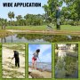 Vevor Sand Rake Beach Rake 52" Pole Muck Sand Flea Rake 16" Silver Weed Cutter
